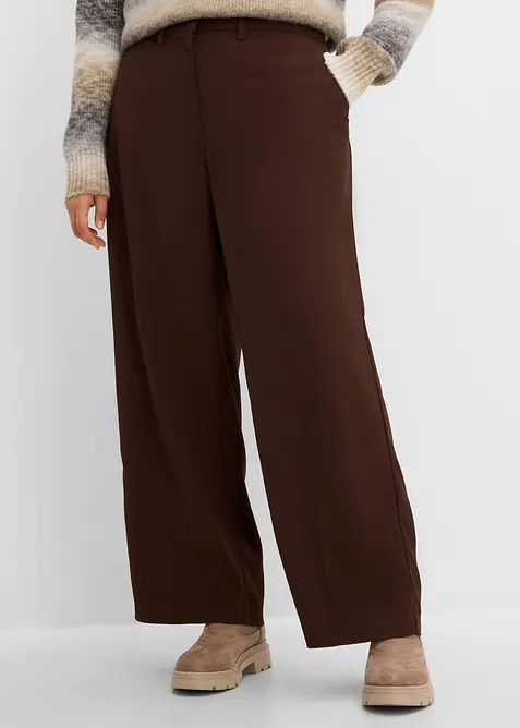 Marlenehose mit Gummibund in braun von vorne - bonprix