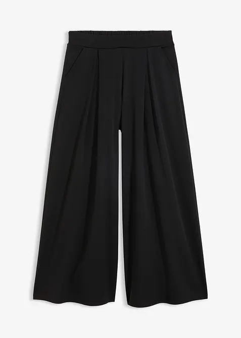 Schlupfhose mit Bundfalten in schwarz von vorne - bonprix