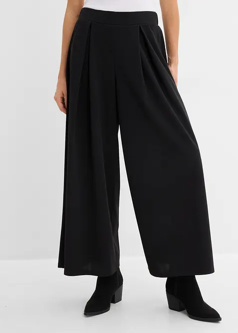 Schlupfhose mit Bundfalten in schwarz von vorne - bonprix