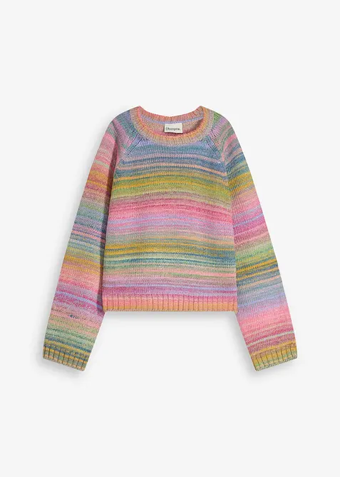 Grobstrick-Pullover in rosa von vorne - bonprix