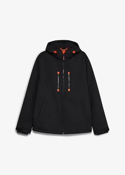 Wasserabweisende Softshelljacke in schwarz von vorne - bonprix