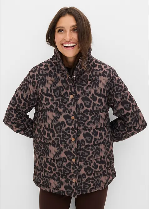 Steppjacke in Regular Fit in braun von vorne (im Anschnitt) - bonprix