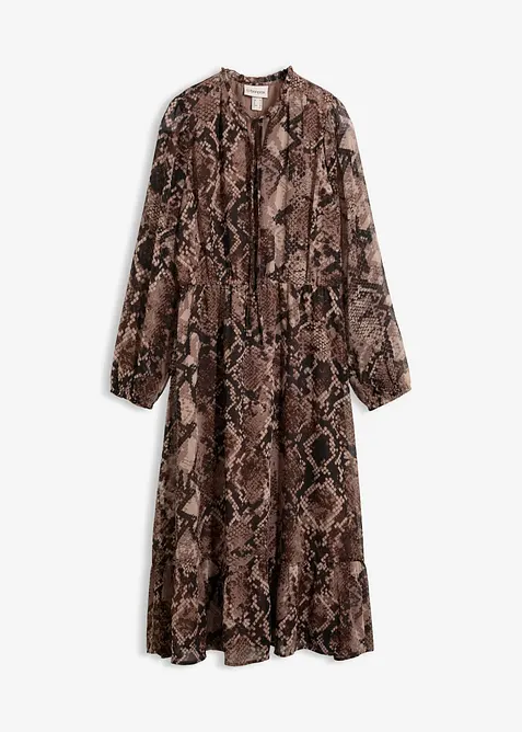 Chiffonkleid in braun von vorne - bonprix