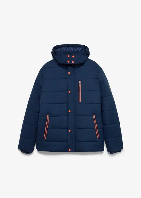 Wasserabweisende Funktions-Jacke mit abnehmbarer Kapuze in blau von vorne - bonprix