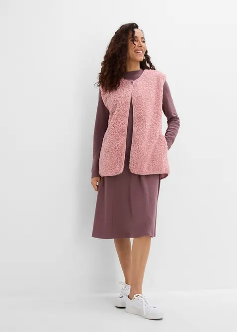 Jerseykleid in lila im Look von vorne (Totalaufnahme) - bonprix