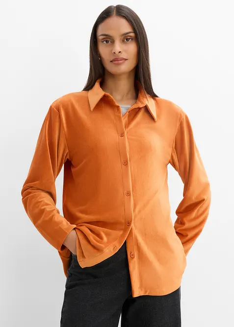 Cordhemd in orange von vorne (im Anschnitt) - bonprix
