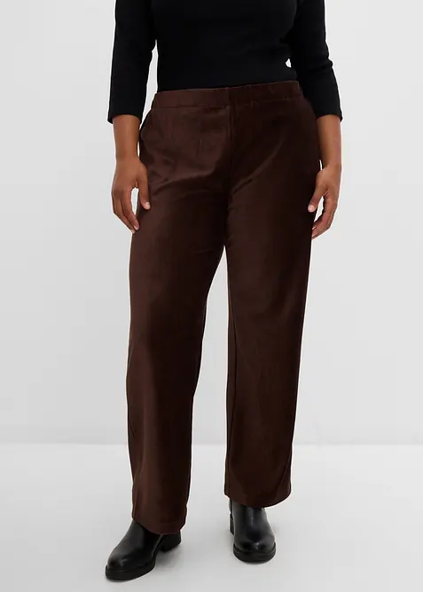 Cordhose mit elastischem Bund in braun von vorne - bonprix