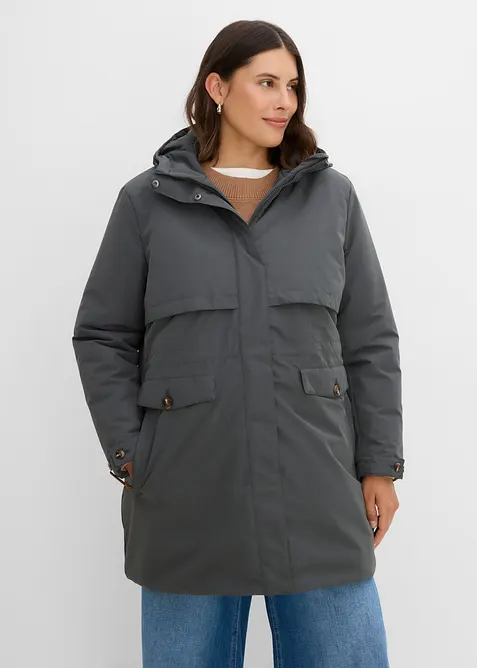 Wasserabweisende Funktions-Jacke in grau von vorne (im Anschnitt) - bonprix