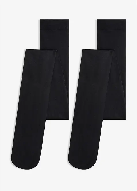 Strumpfhose aus Feinstrick 80 DEN (2er Pack) in schwarz von vorne - bonprix