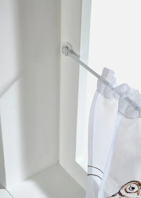 Ausziehbare Gardinenstangen zum Kleben (2er Pack) in weiß - bonprix
