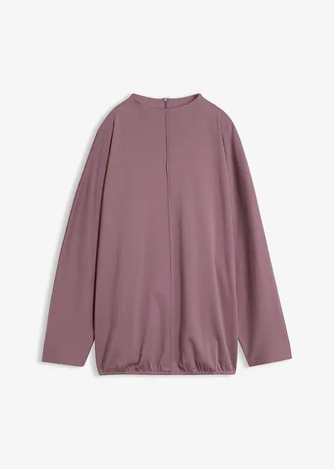 Langarmshirt aus schwerer Bio-Baumwolle in lila von vorne - bonprix