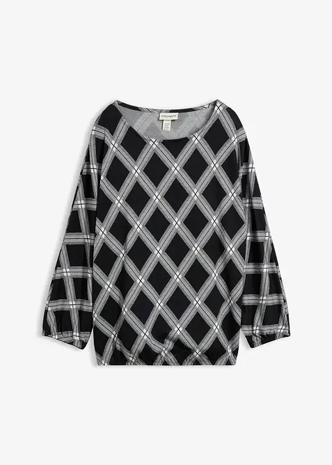 Pullover aus feinem Viskose-Mix in schwarz von vorne - bonprix