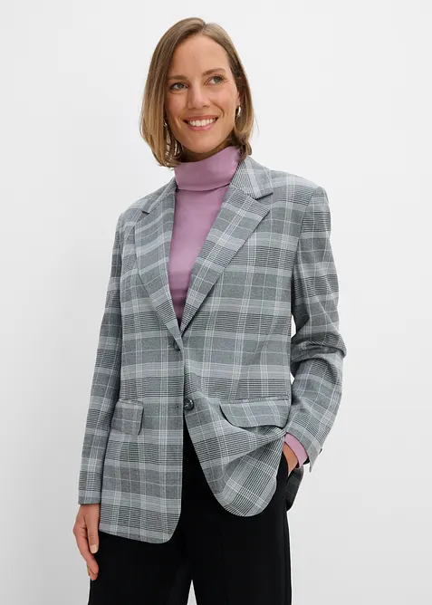 Oversize Blazer in schwarz von vorne (im Anschnitt) - bonprix