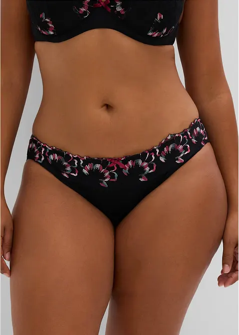 Slip mit nahtloser Hinterhose in schwarz von vorne - bonprix