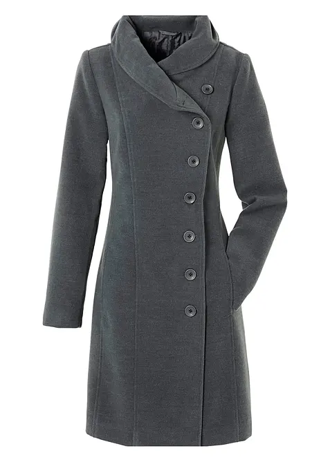 Kurzmantel in grau von vorne - bonprix