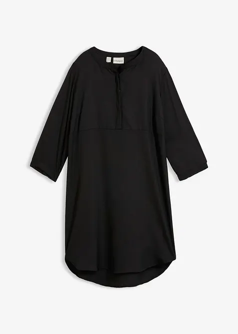Oversize Blusenkleid in schwarz von vorne - bonprix