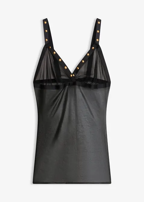 Kleid aus Wetlook in schwarz von vorne - bonprix