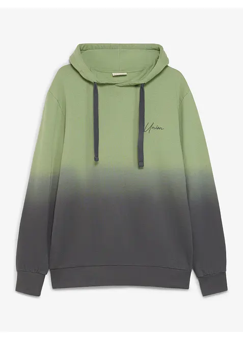 Hoodie aus reiner Bio-Baumwolle in grün von vorne - bonprix