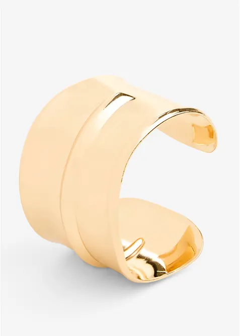 Armreif im Wellendesign in gold von vorne - bonprix