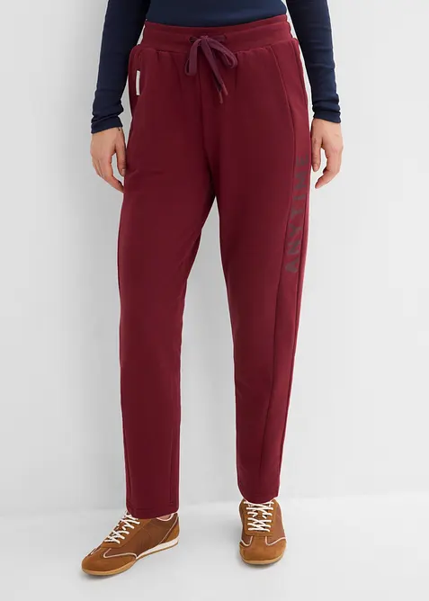 Jogginghose aus elastischem Bio-Baumwoll-Mix in rot von vorne - bonprix