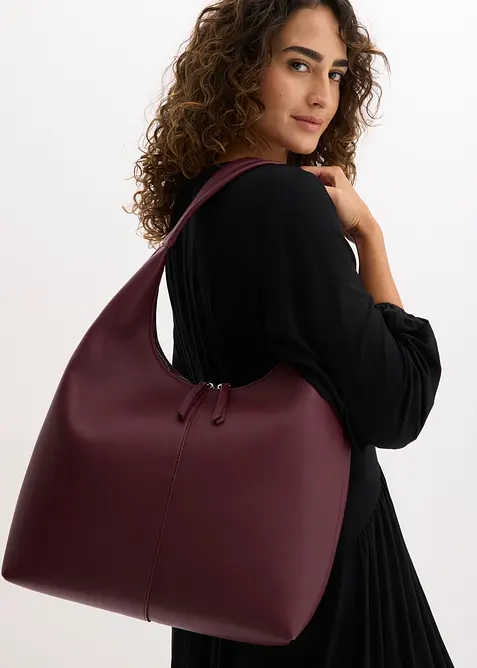 Handtasche in Lederoptik in rot im Look von vorne (Totalaufnahme) - bonprix