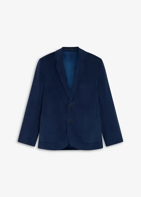 Sakko aus Stretch-Cord in Regular Fit in blau von vorne - bonprix