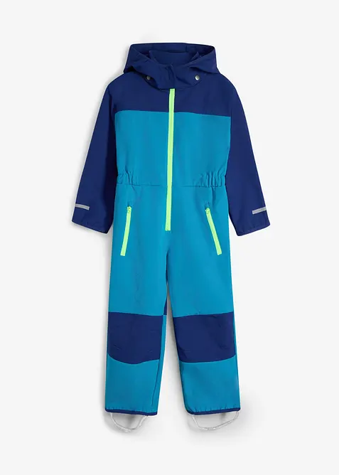 Gefütterter Softshell-Anzug wasserabweisend in blau von vorne - bonprix