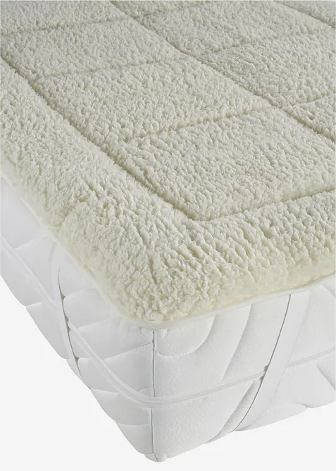 RIBECO Lammfelloptik Matratzenauflage in beige - RIBECO
