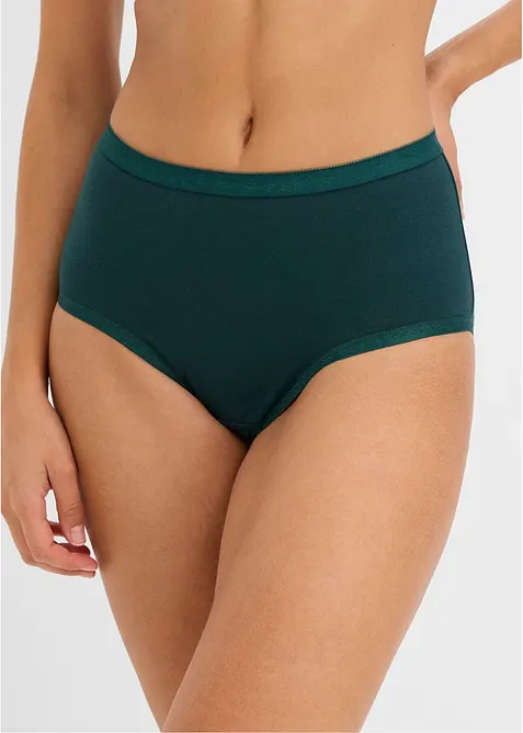 Maxislip mit weicher Baumwolle (5er Pack) in grün von vorne - bonprix