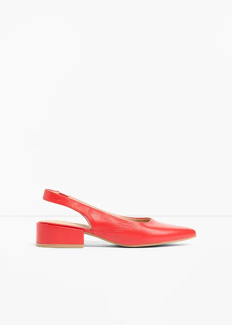 Slingpumps mit flachem Absatz in rot - bonprix