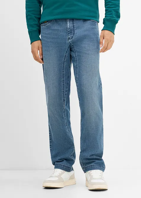 Classic-Fit-Jeans mit verstärktem Schritt, Tapered in blau von vorne - bonprix