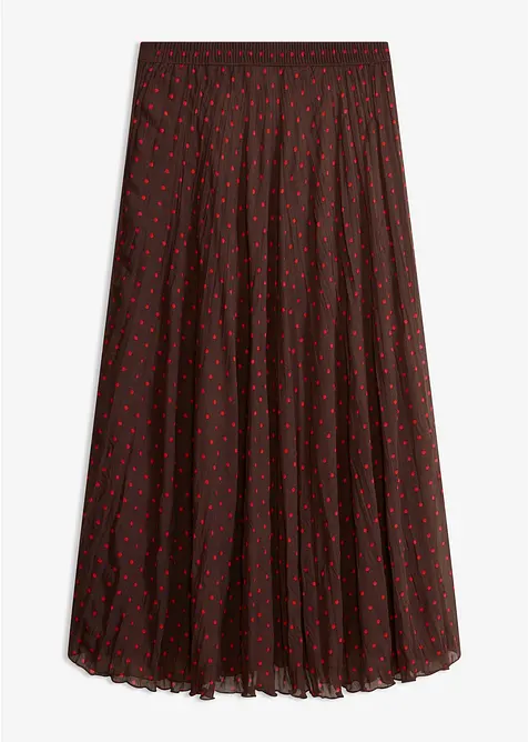 Chiffon-Rock mit Crinkle Effekt in braun von vorne - bonprix