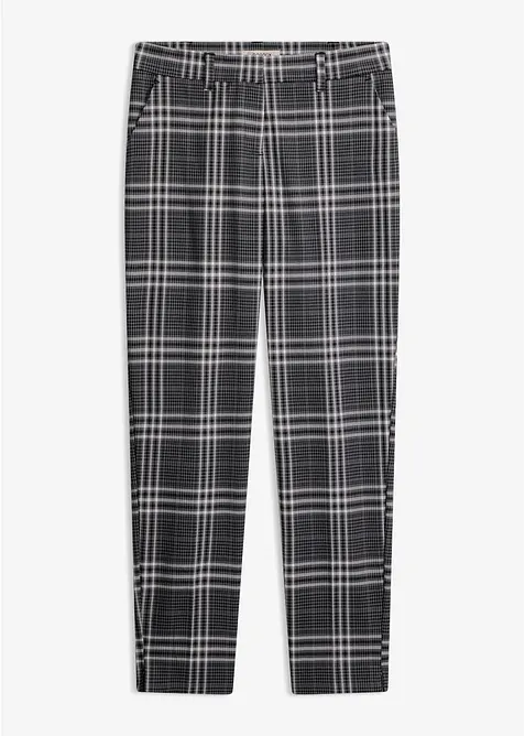 Stretch-Hose mit Karomuster in schwarz von vorne - bonprix