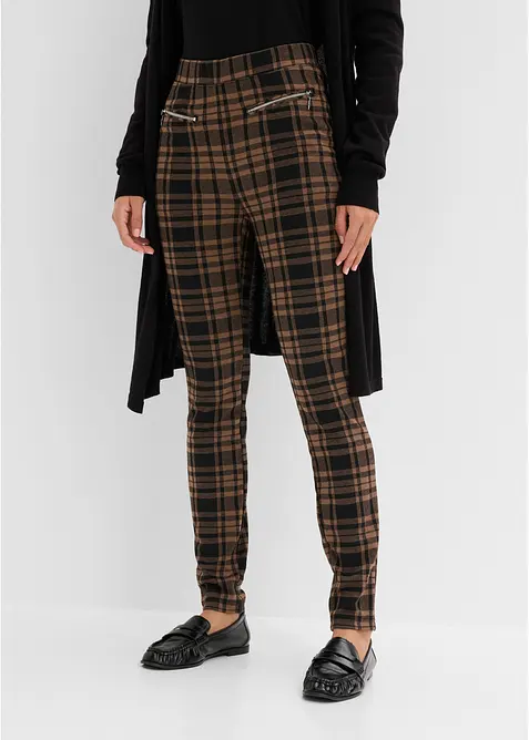 Jersey-Hose aus Jacquard in schwarz von vorne - bonprix