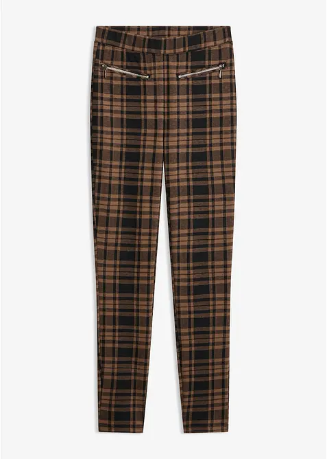 Jersey-Hose aus Jacquard in schwarz von vorne - bonprix