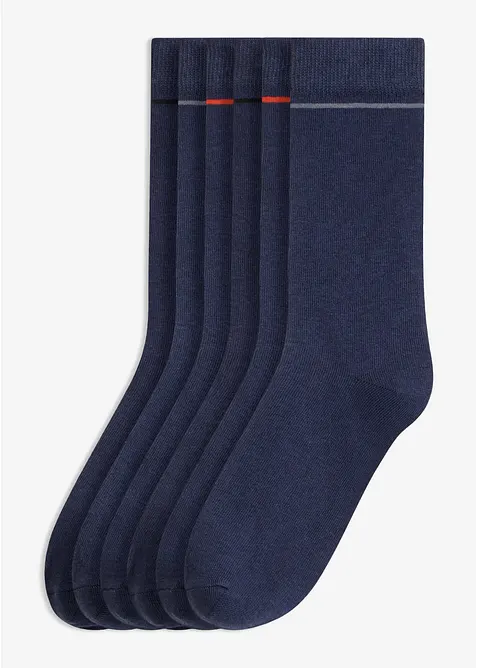 Socken mit Bio-Baumwolle (6er Pack) in blau von vorne - bonprix