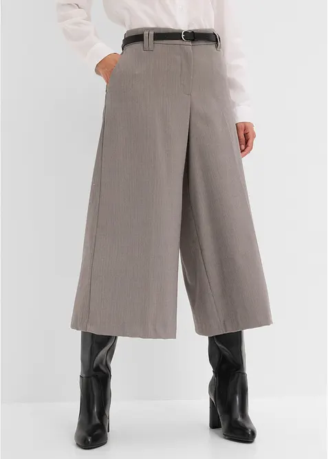 Hose mit Fischgrat in Wolloptik in beige von vorne - bonprix