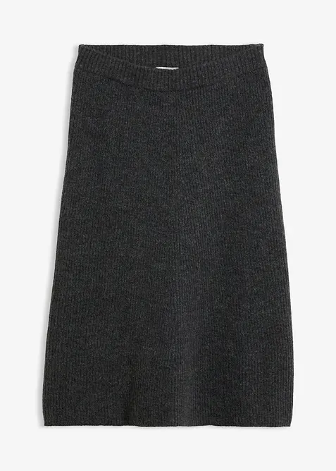 Midi-Strickrock in grau von vorne - bonprix
