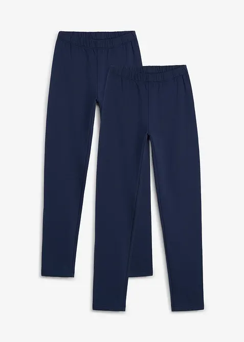 Thermo-Leggings (2er Pack) in blau von vorne - bonprix
