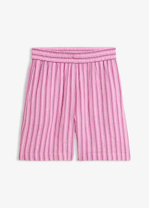 Musselin-Schlupf-Shorts aus reiner Baumwolle in rosa von vorne - bonprix