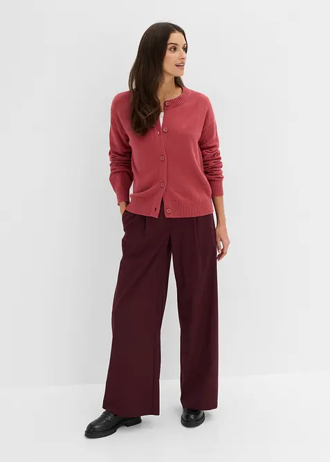 Palazzo-Hose aus Viskose-Mix in rot im Look von vorne (Totalaufnahme) - bonprix