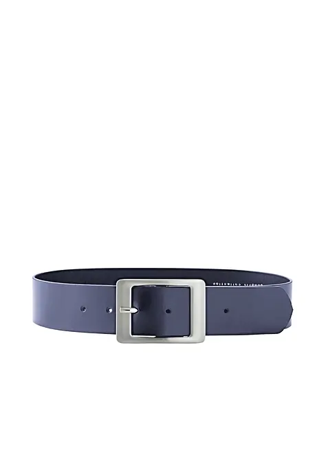 Ledergürtel in blau von vorne - bonprix