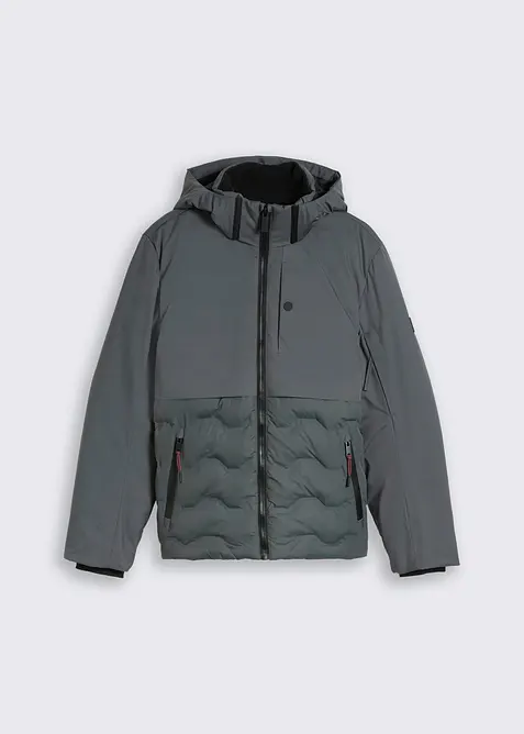 Tom Tailor Hybridjacke in grau von vorne - Tom Tailor
