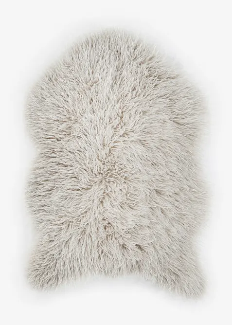 Waschbares Kunstfell mit hohem Flor in beige von vorne - bonprix