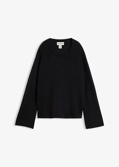 Feinstrickpullover in schwarz von vorne - bonprix