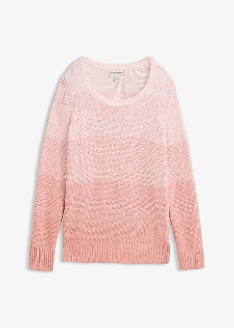 Grobstrick-Pullover mit Farbverlauf in rosa von vorne - bonprix
