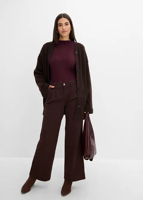 Halbtransparentes Strickshirt in rot im Look von vorne (Totalaufnahme) - bonprix