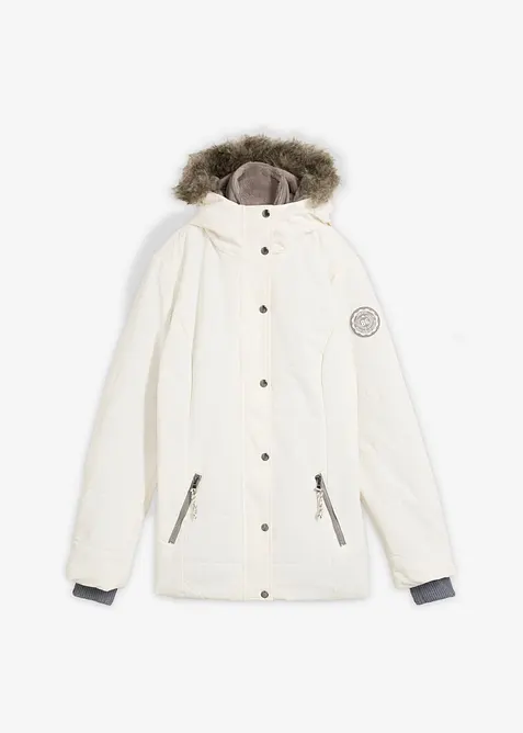 Winterjacke in 2-in1 Optik in weiß von vorne - bonprix