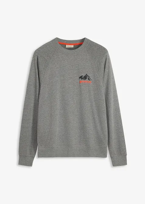 Sweatshirt aus reiner Bio-Baumwolle in grau von vorne - bonprix