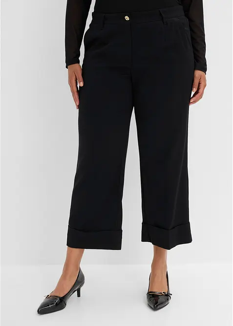 7/8-Hose aus softem Viskose-Mix in schwarz von vorne - bonprix